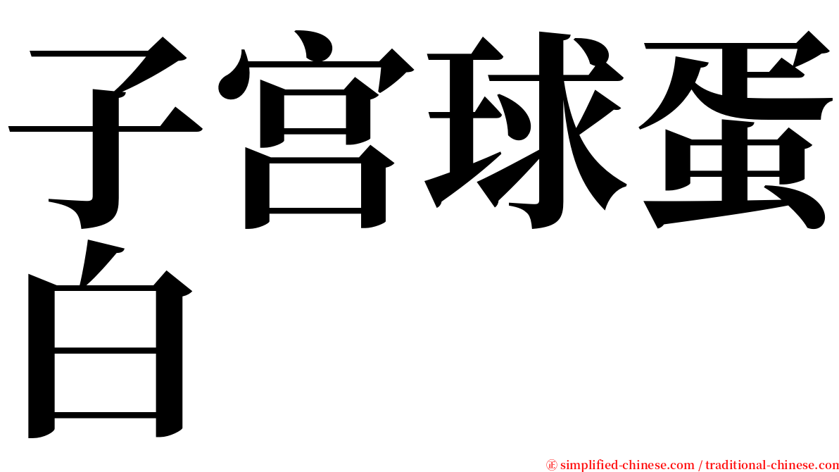 子宫球蛋白 serif font
