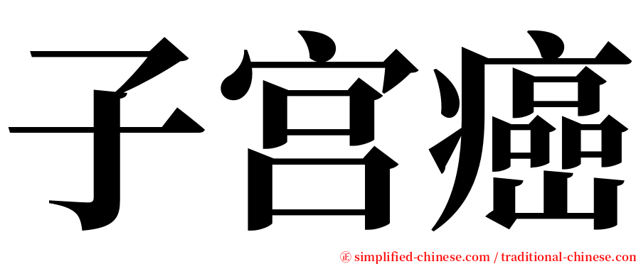 子宫癌 serif font