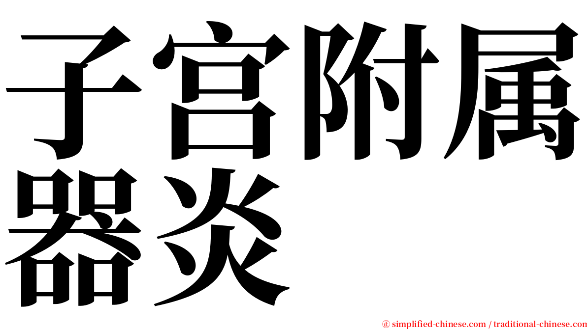 子宫附属器炎 serif font