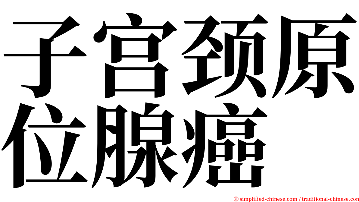 子宫颈原位腺癌 serif font