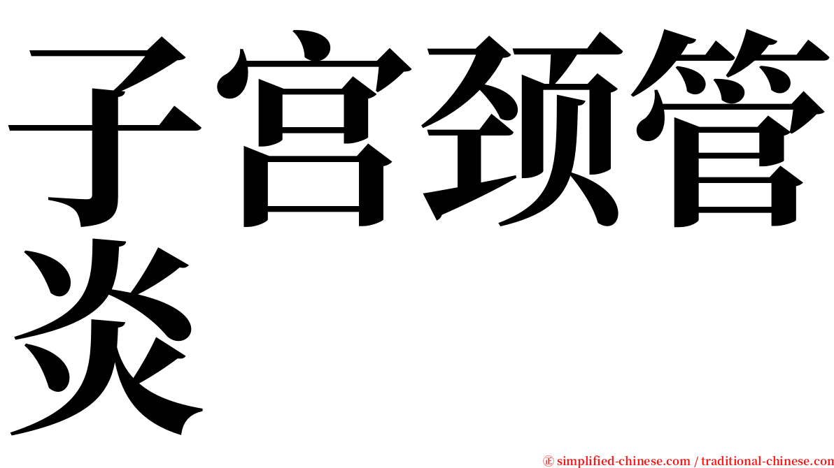 子宫颈管炎 serif font