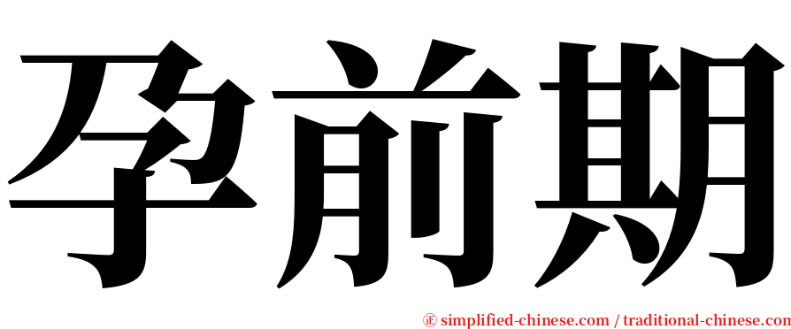 孕前期 serif font