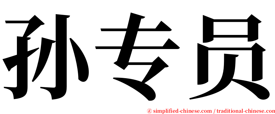 孙专员 serif font