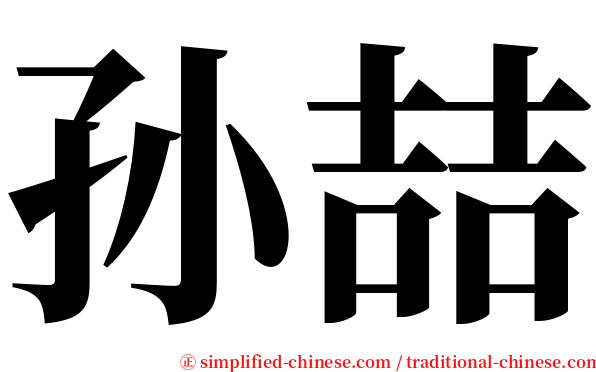 孙喆 serif font