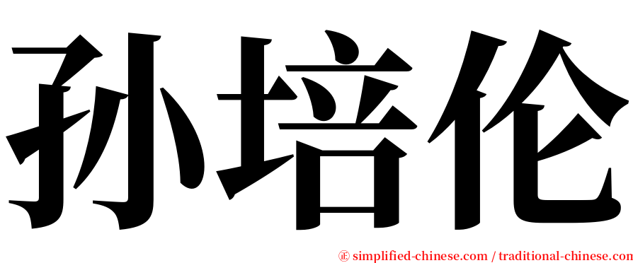 孙培伦 serif font
