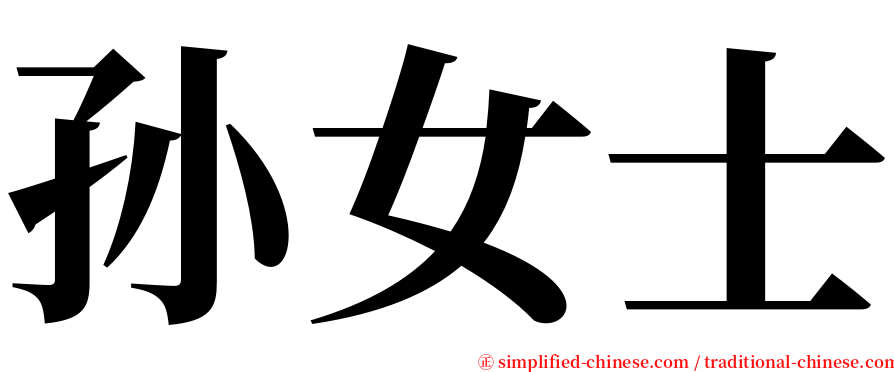 孙女士 serif font