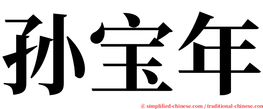 孙宝年 serif font