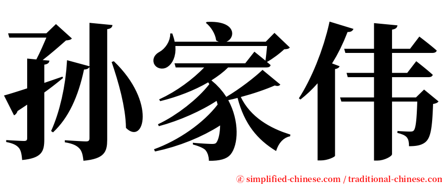 孙家伟 serif font