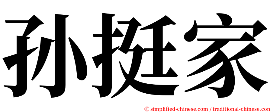 孙挺家 serif font