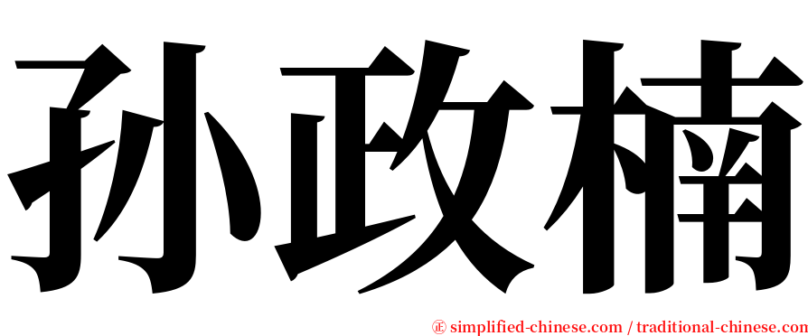 孙政楠 serif font