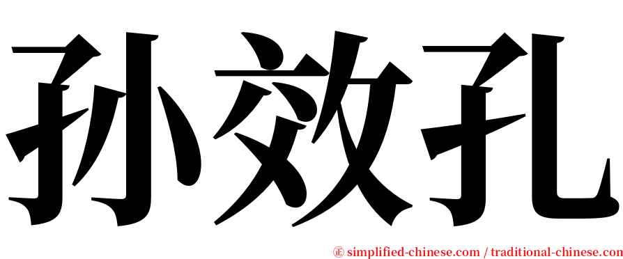孙效孔 serif font