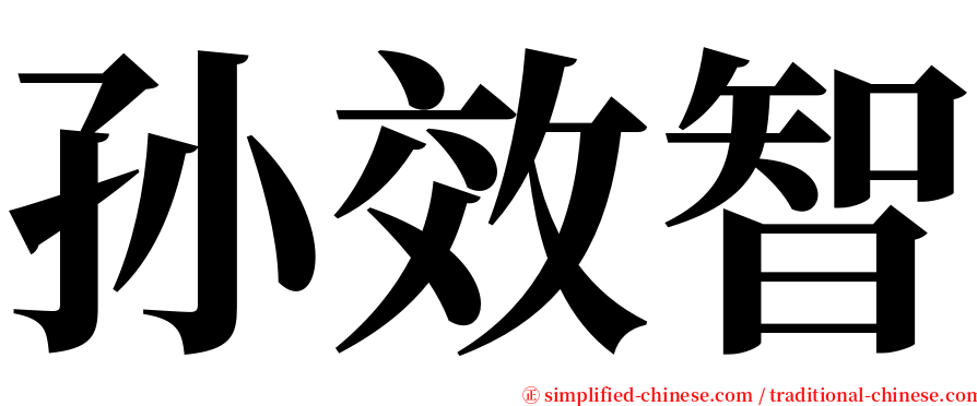 孙效智 serif font