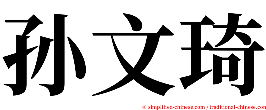 孙文琦 serif font