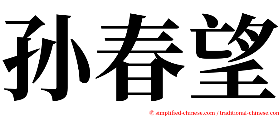 孙春望 serif font