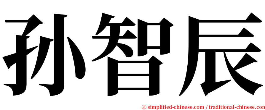 孙智辰 serif font