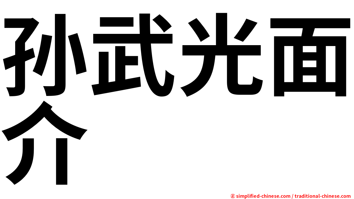 孙武光面介