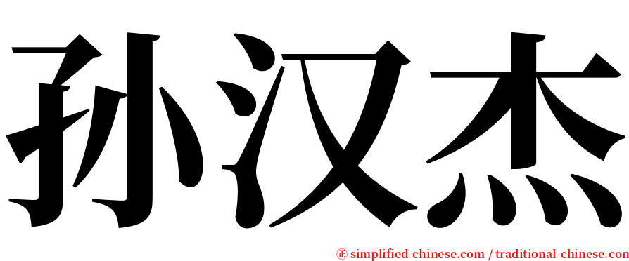 孙汉杰 serif font