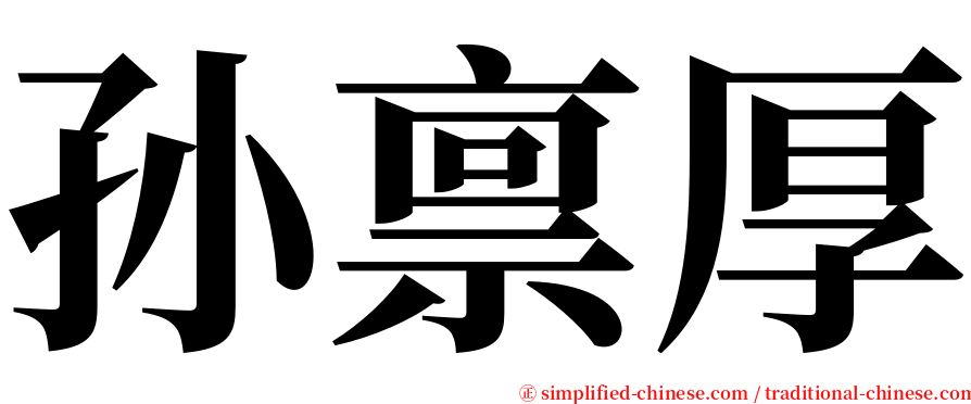 孙禀厚 serif font