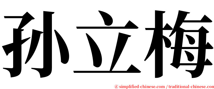 孙立梅 serif font