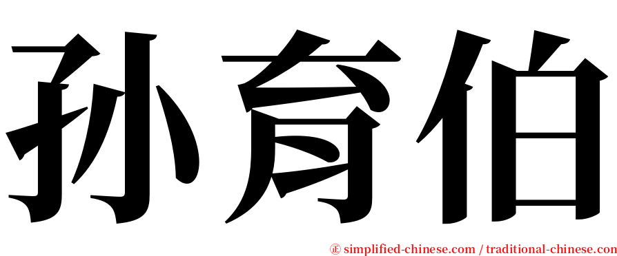 孙育伯 serif font