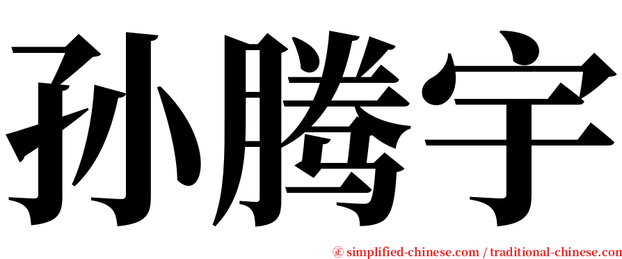 孙腾宇 serif font