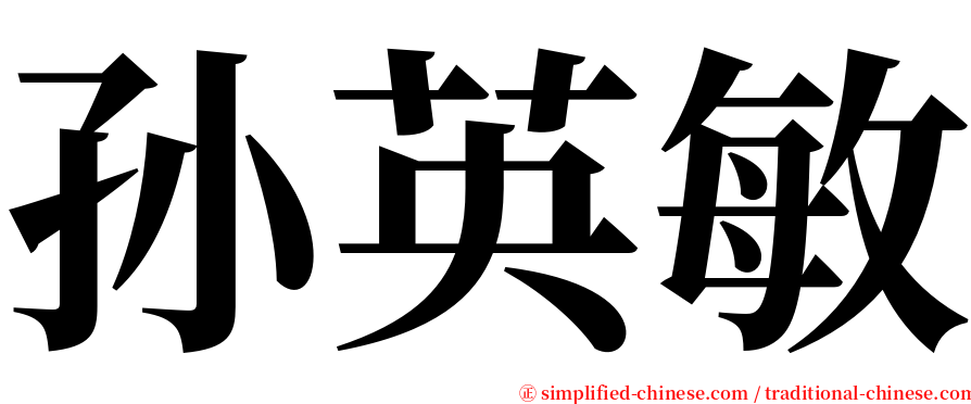 孙英敏 serif font
