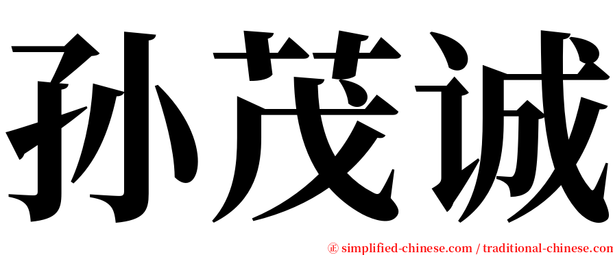 孙茂诚 serif font