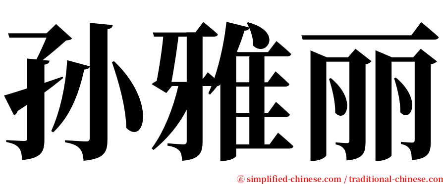 孙雅丽 serif font