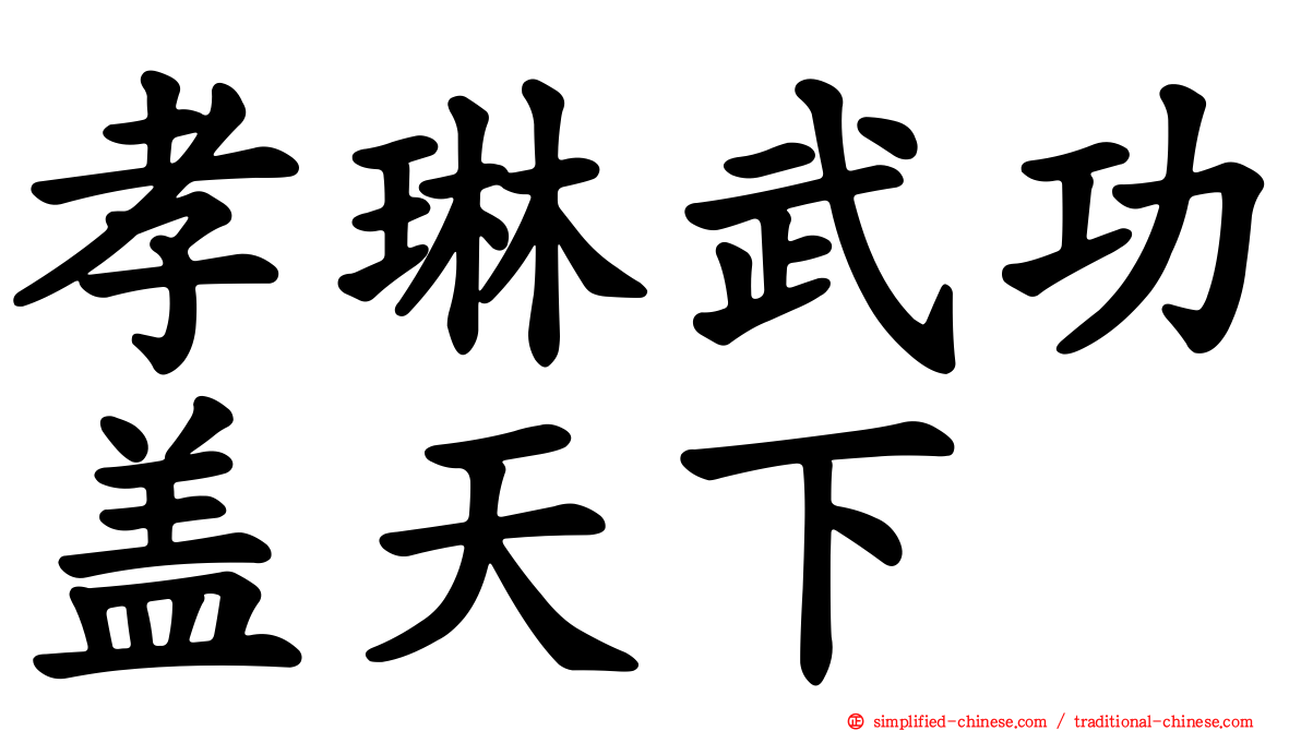 孝琳武功盖天下