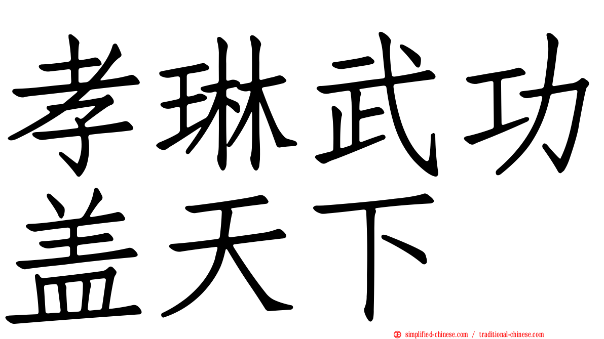 孝琳武功盖天下