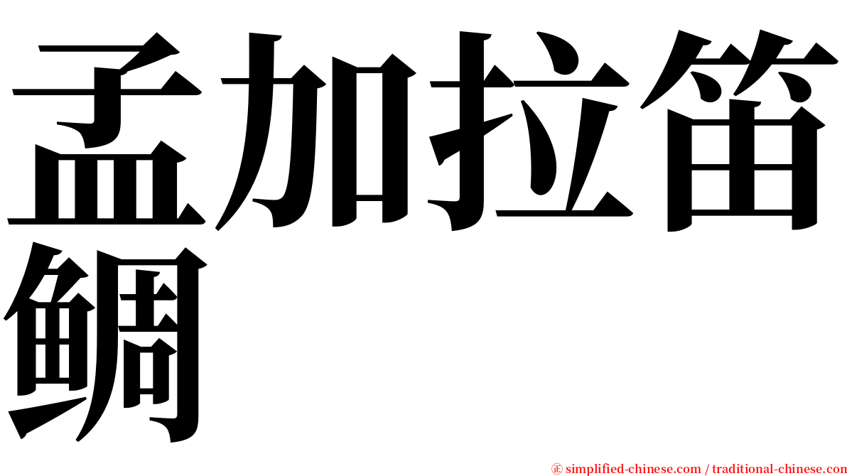 孟加拉笛鲷 serif font