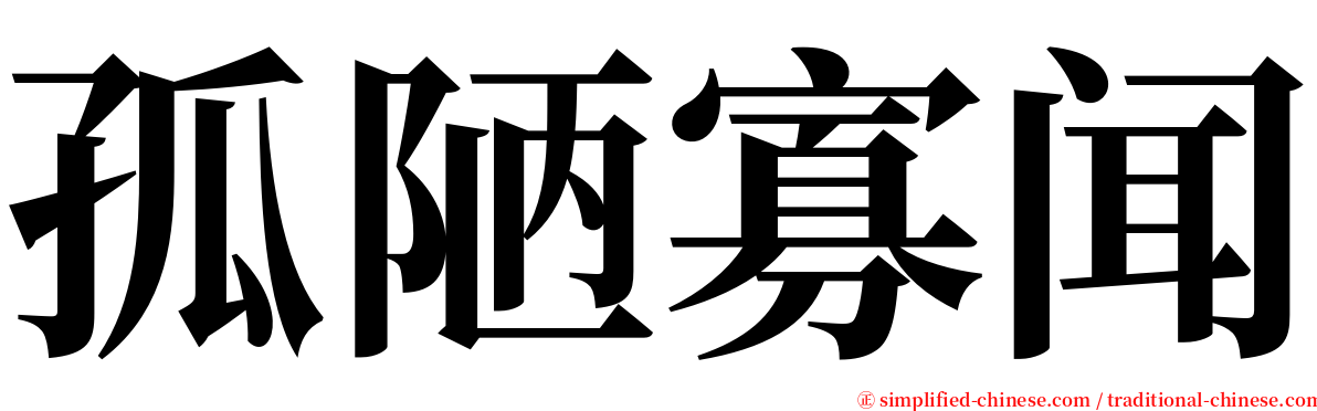 孤陋寡闻 serif font