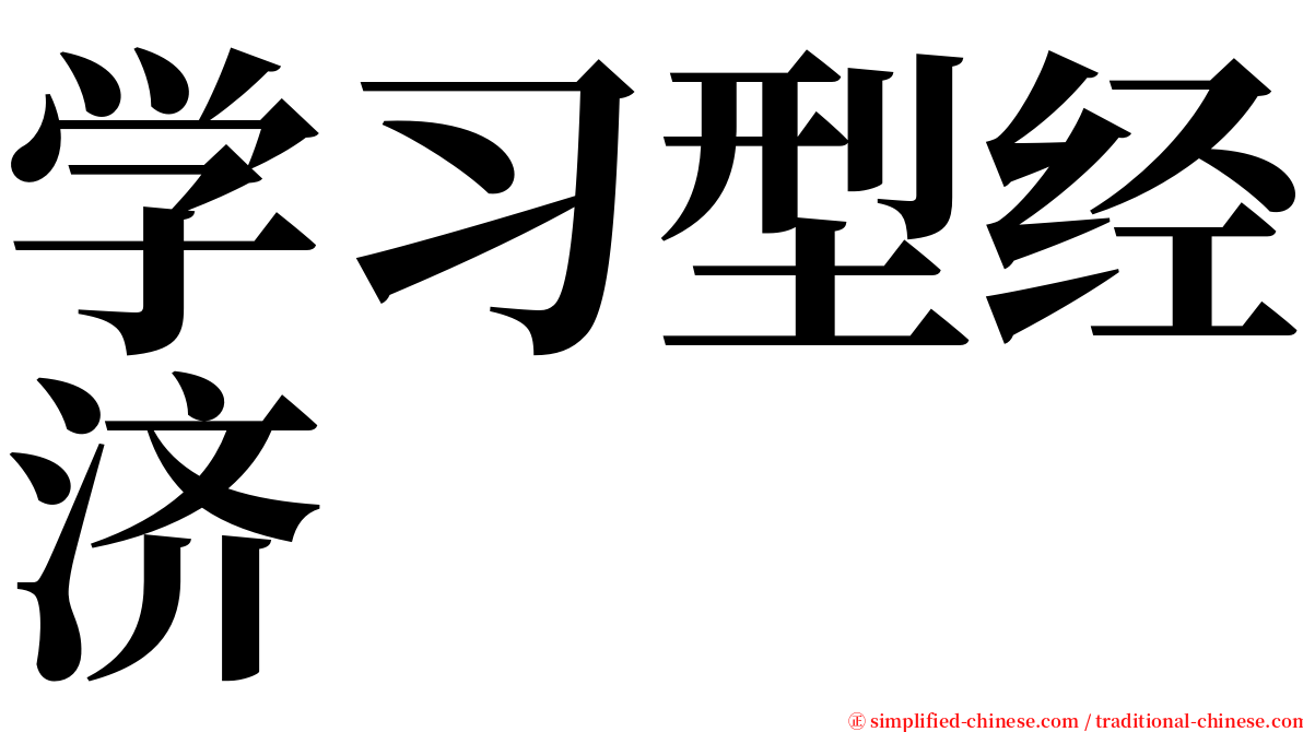 学习型经济 serif font