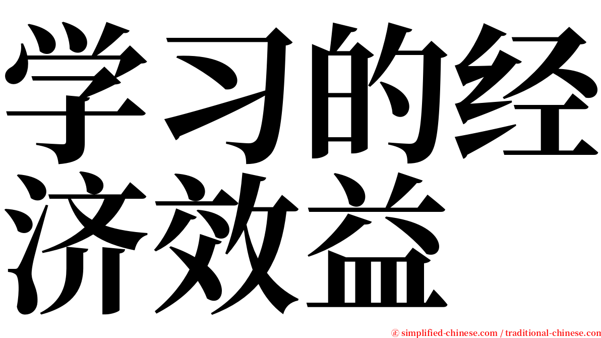 学习的经济效益 serif font