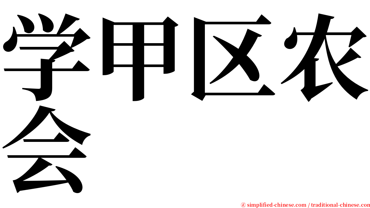 学甲区农会 serif font