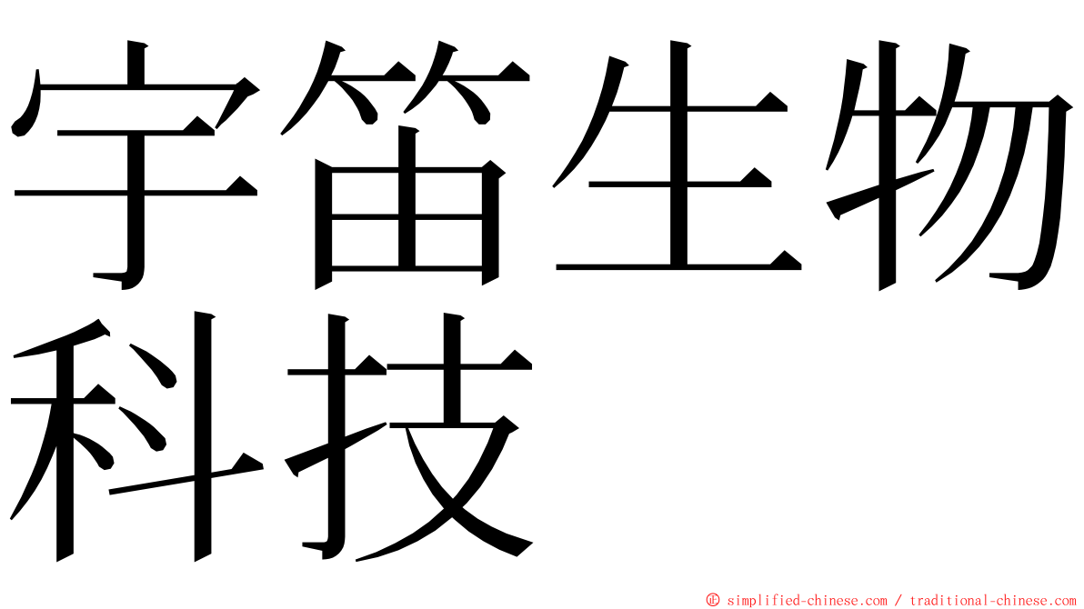 宇笛生物科技 ming font