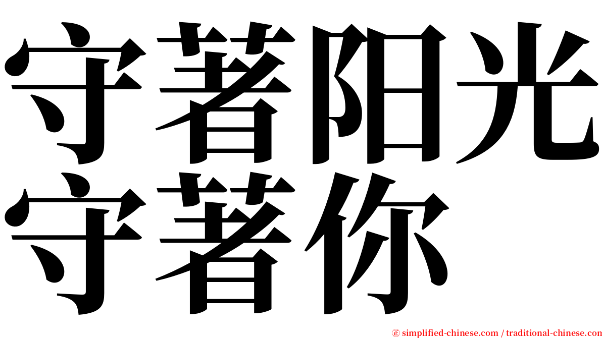 守著阳光守著你 serif font