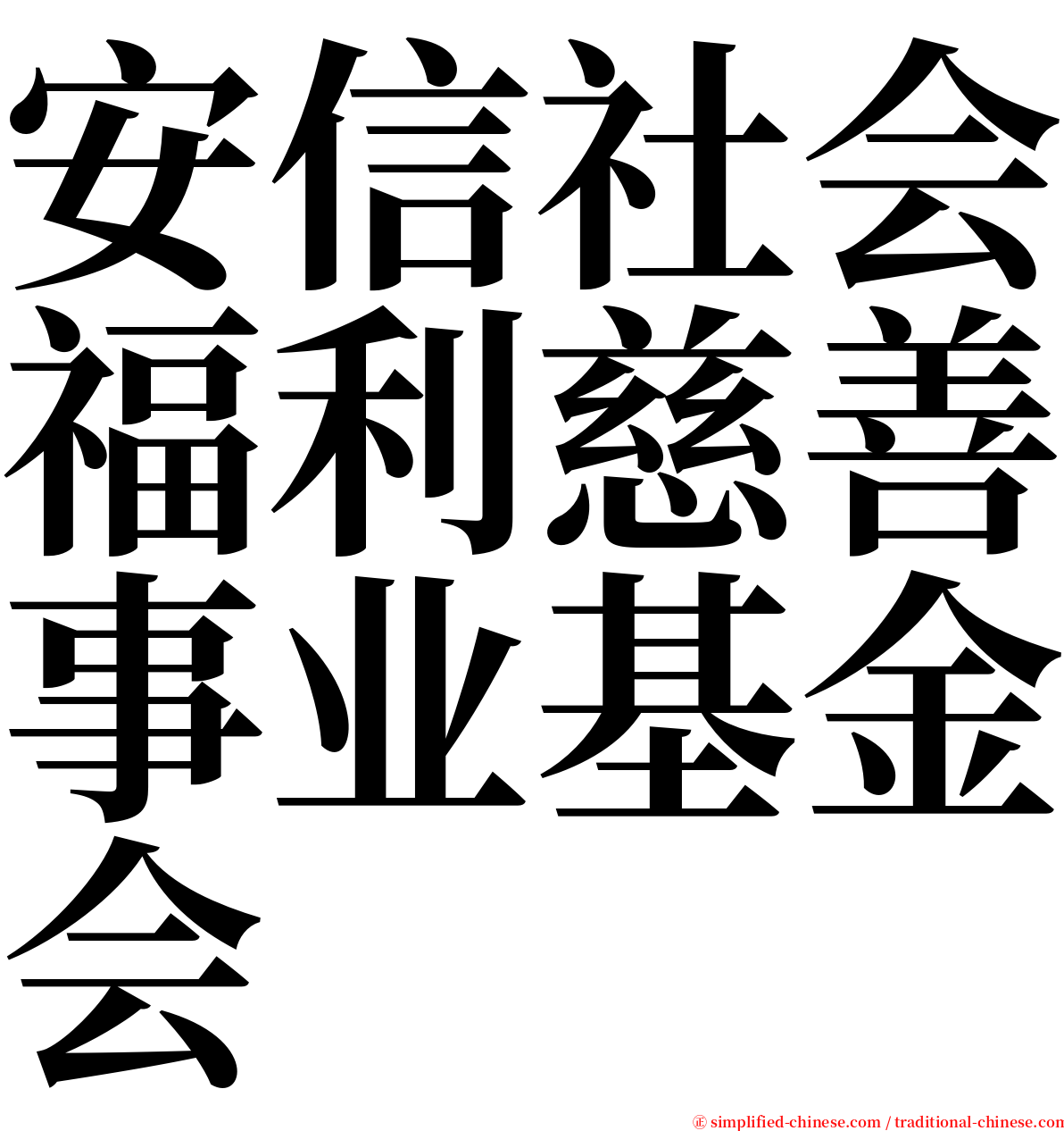 安信社会福利慈善事业基金会 serif font