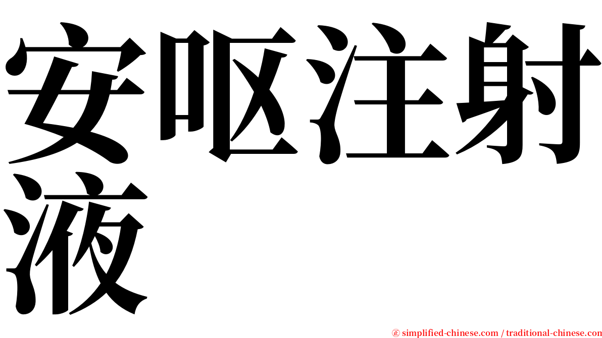 安呕注射液 serif font