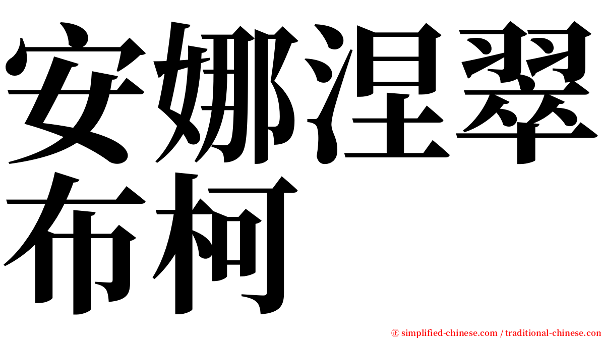 安娜涅翠布柯 serif font