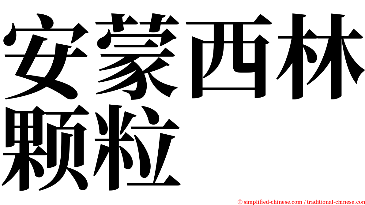 安蒙西林颗粒 serif font