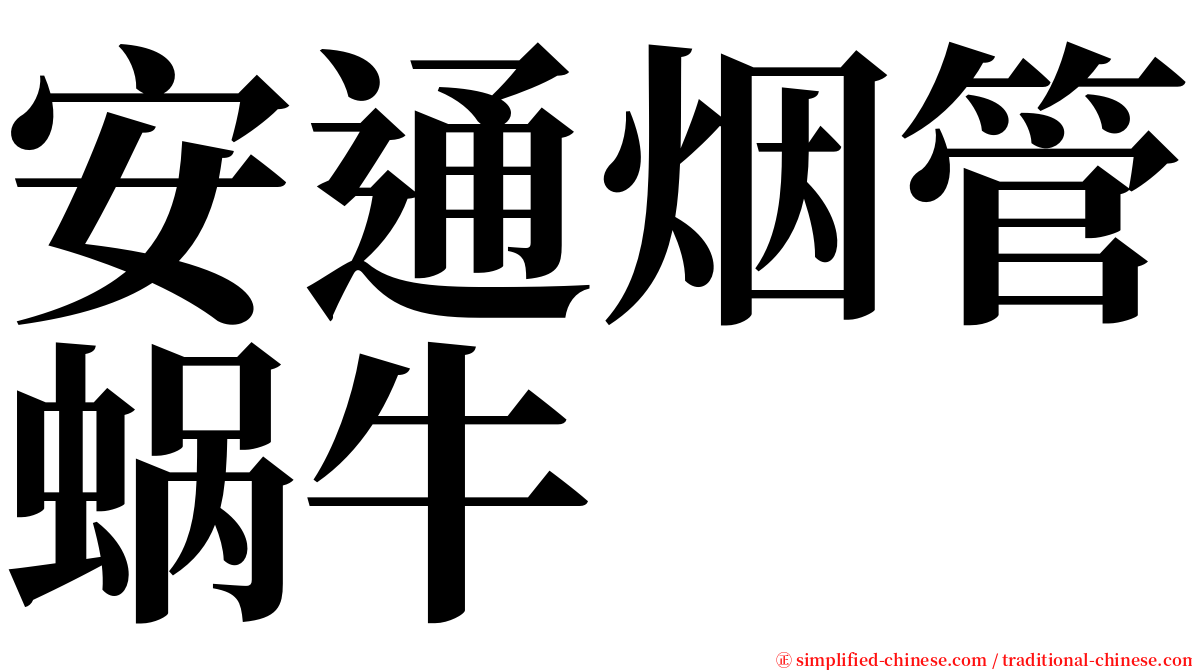 安通烟管蜗牛 serif font