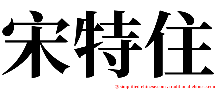 宋特住 serif font
