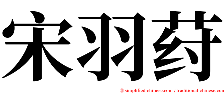 宋羽荮 serif font