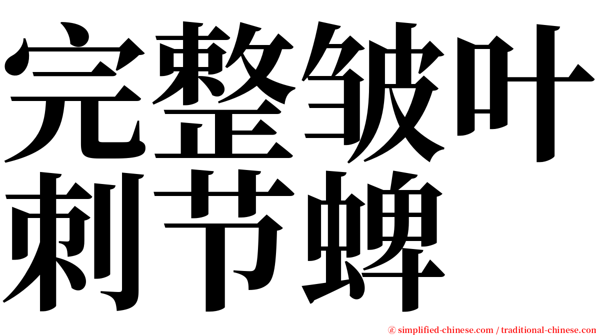 完整皱叶刺节蜱 serif font