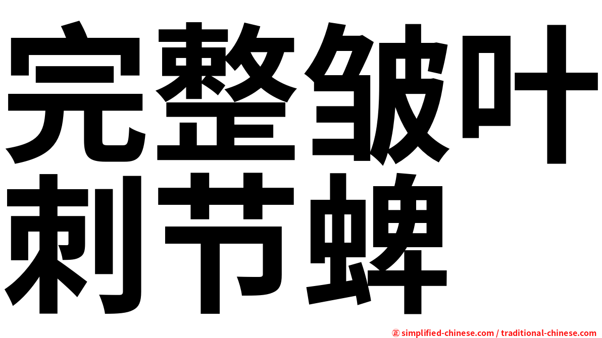 完整皱叶刺节蜱