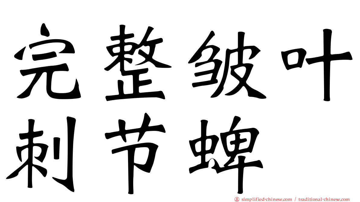 完整皱叶刺节蜱