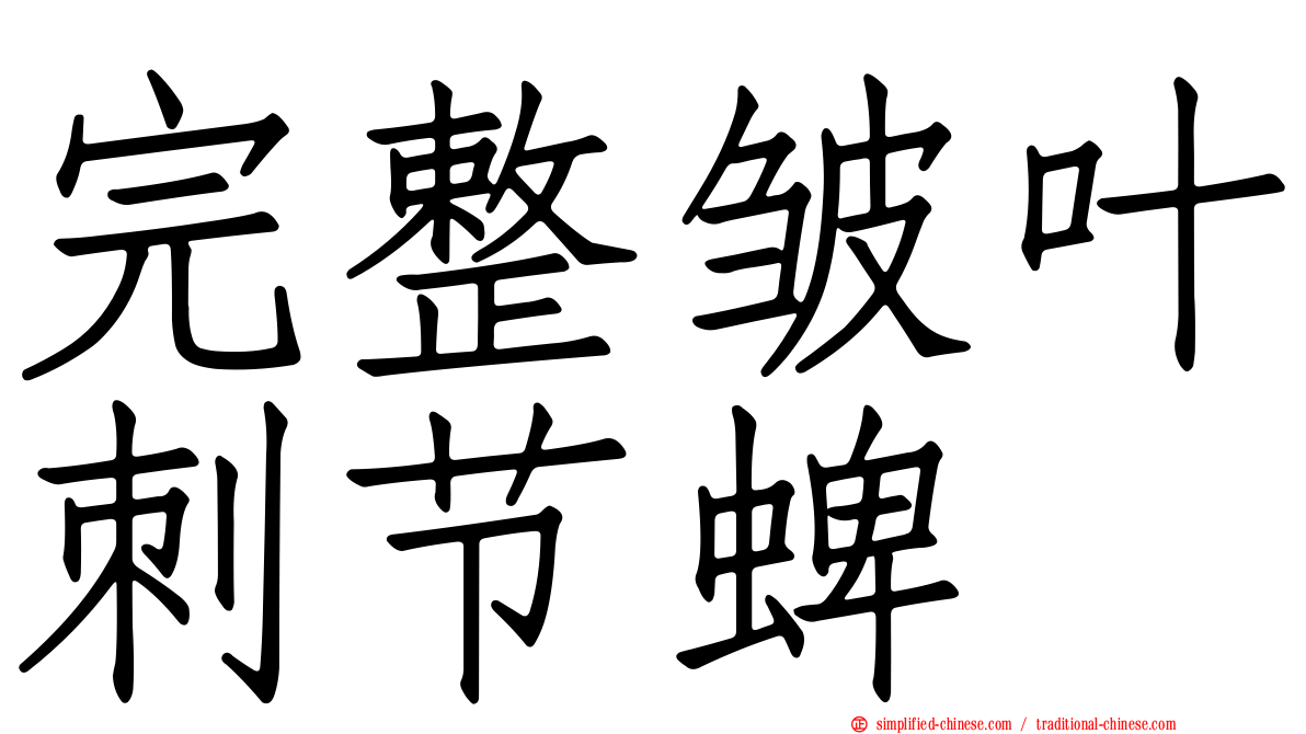 完整皱叶刺节蜱