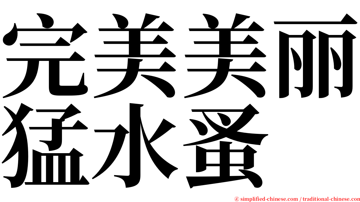 完美美丽猛水蚤 serif font