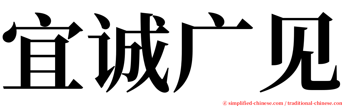 宜诚广见 serif font